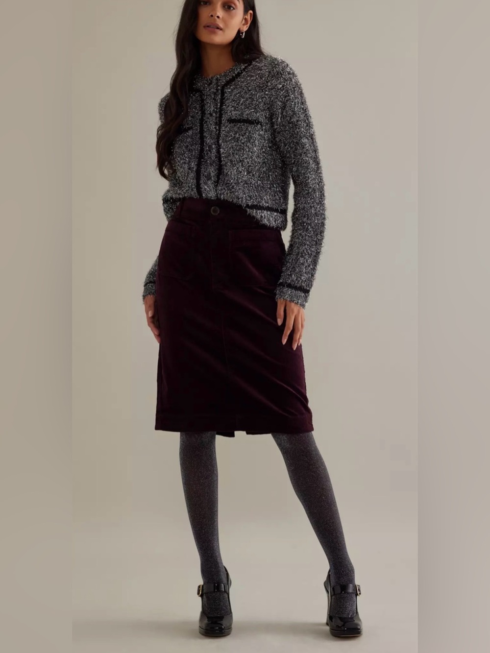 Anthropologie Maeve Colette Corduroy Pencil Skirt Size Medium - Picture 4 of 11